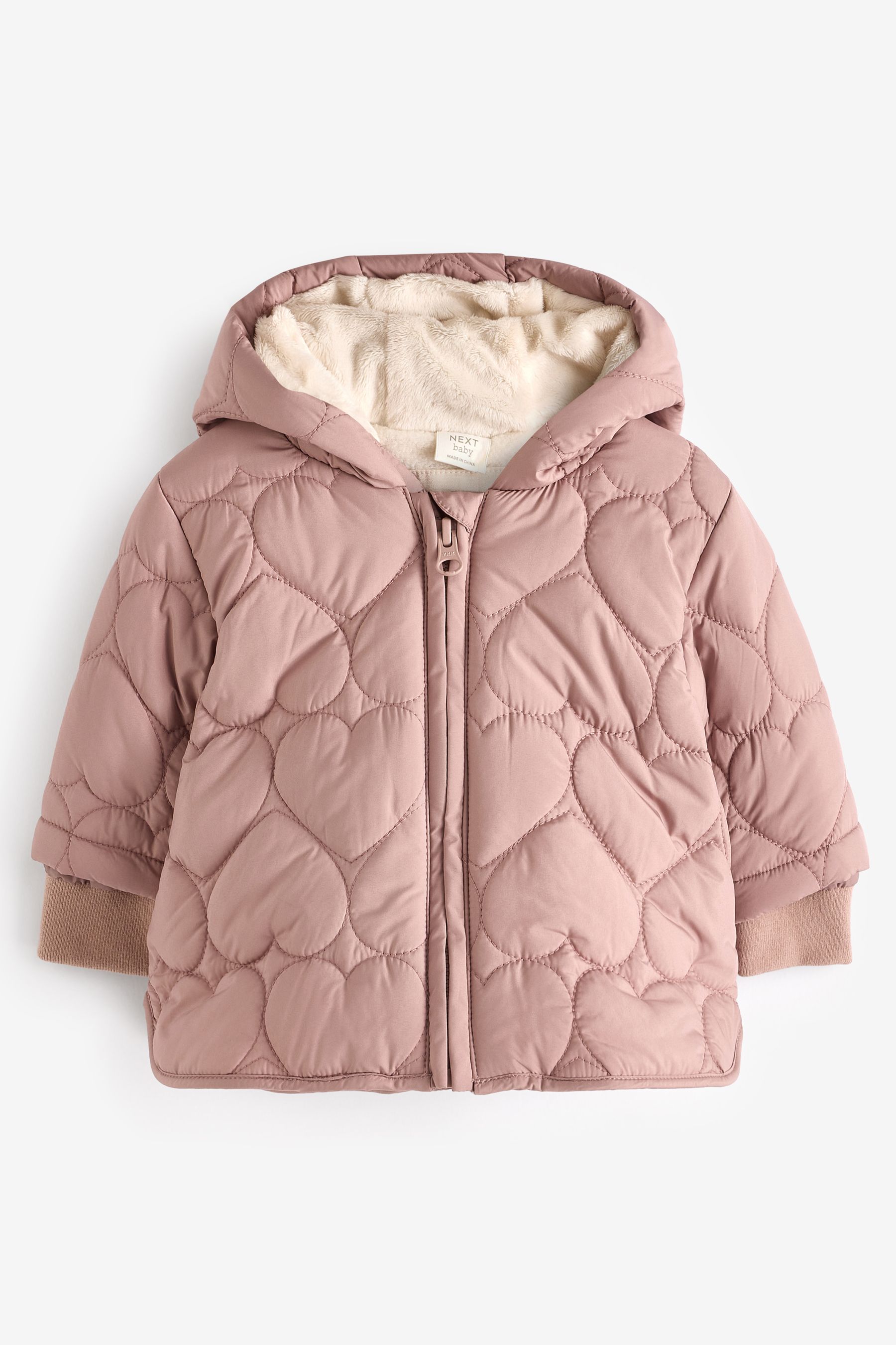 Buy Pink Hearts Quilted Baby Coat 0mths 2yrs from Next Luxembourg