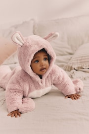 Pink Baby Faux Fur Cosy Pramsuit All-In-One (0mths-2yrs) - Image 2 of 13