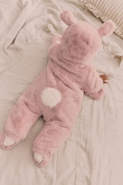 Pink Baby Faux Fur Cosy Pramsuit All-In-One (0mths-2yrs) - Image 3 of 13