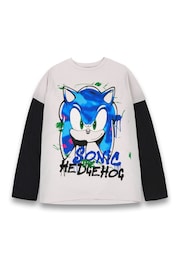 Vanilla Underground Grey Sonic Boys Character Long Sleeved T-Shirt - Image 1 of 5