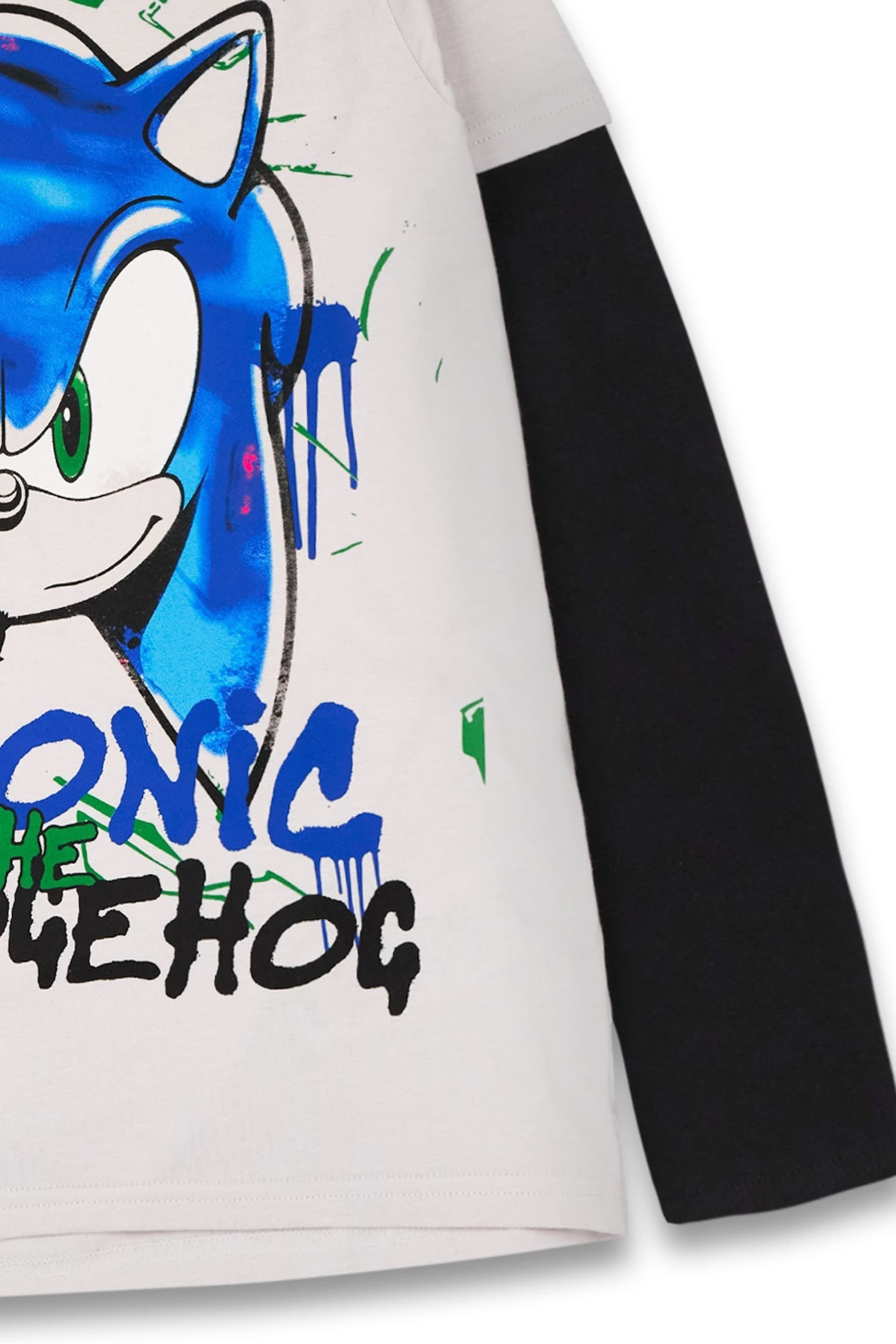 Vanilla Underground Grey Sonic Boys Character Long Sleeved T-Shirt - Image 4 of 5