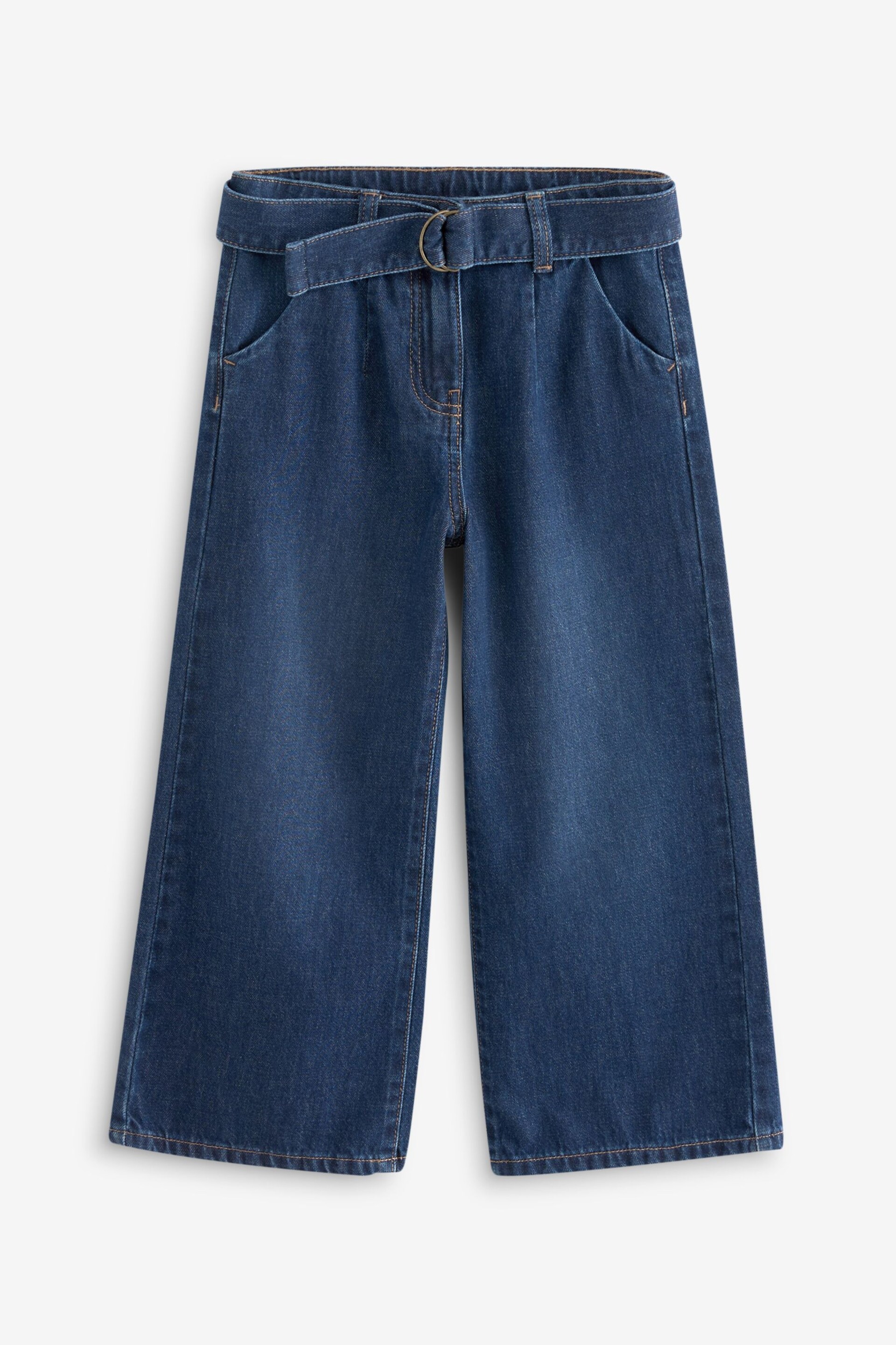 Denim Dark Wash Wide Leg Jeans With Belt (3-16yrs) - Image 1 of 3