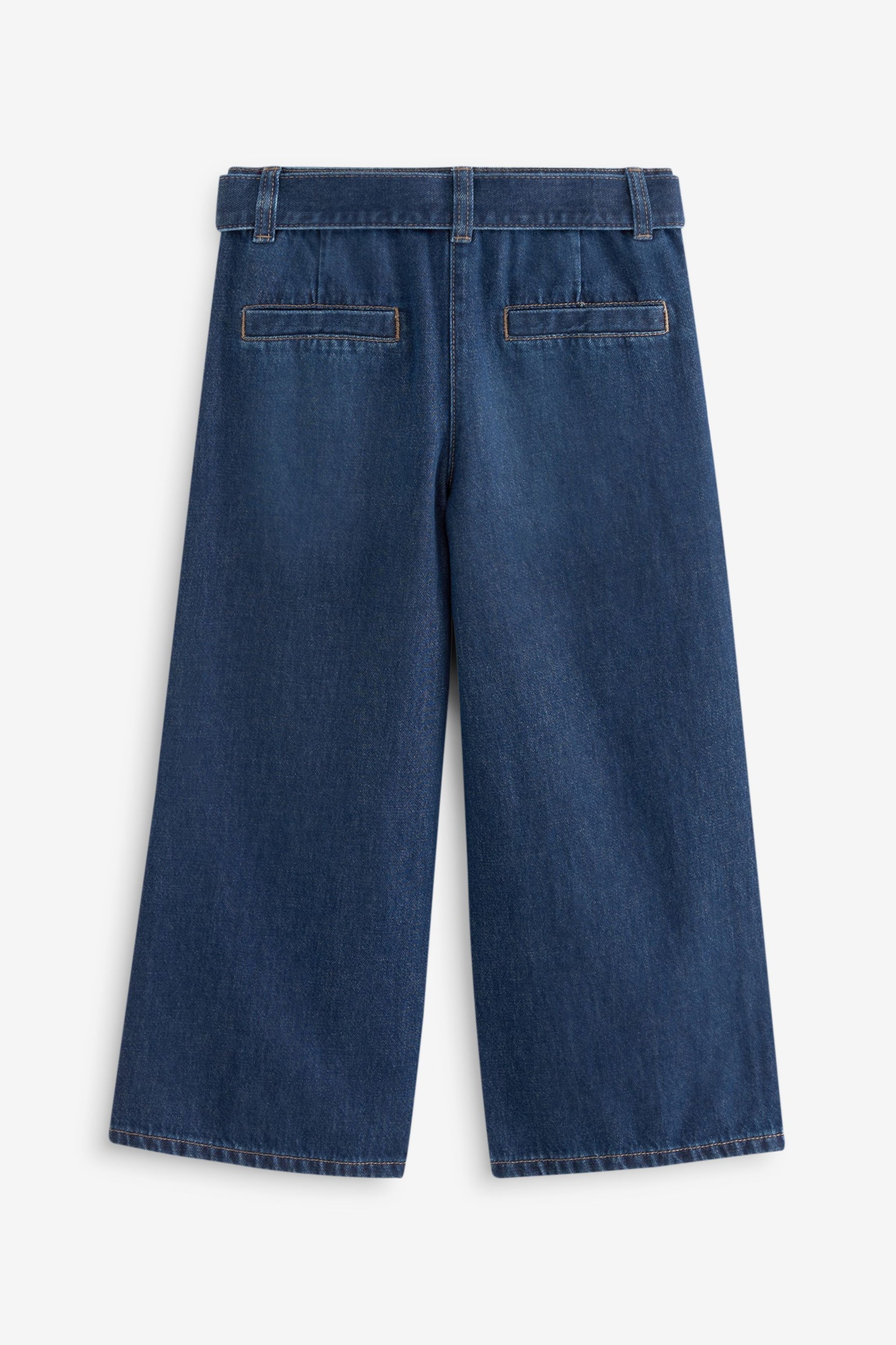 Denim Dark Wash Wide Leg Jeans With Belt (3-16yrs) - Image 2 of 3