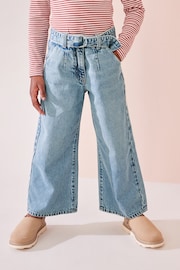 Denim Lightwash Wide Leg Jeans With Belt (3-16yrs) - Image 1 of 7