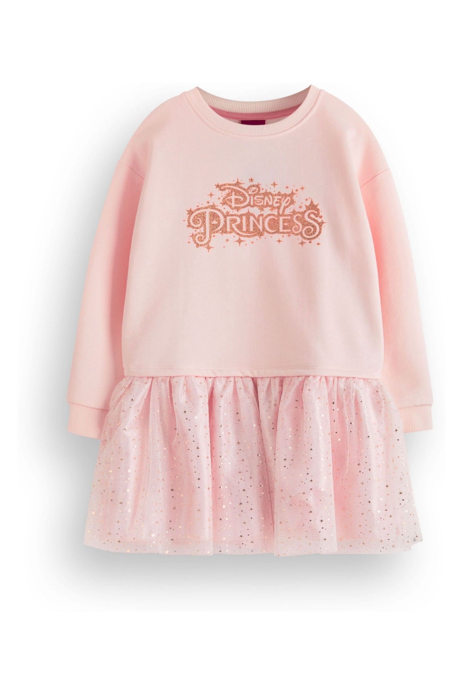Vanilla Underground Pink Girls Disney Princess Longline Sweatshirt with Trim - Image 1 of 5