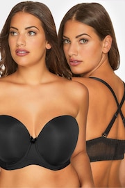 Yours Curve Black Moulded Underwired Full Cup Multiway Bra With Removeable Straps - Image 4 of 5