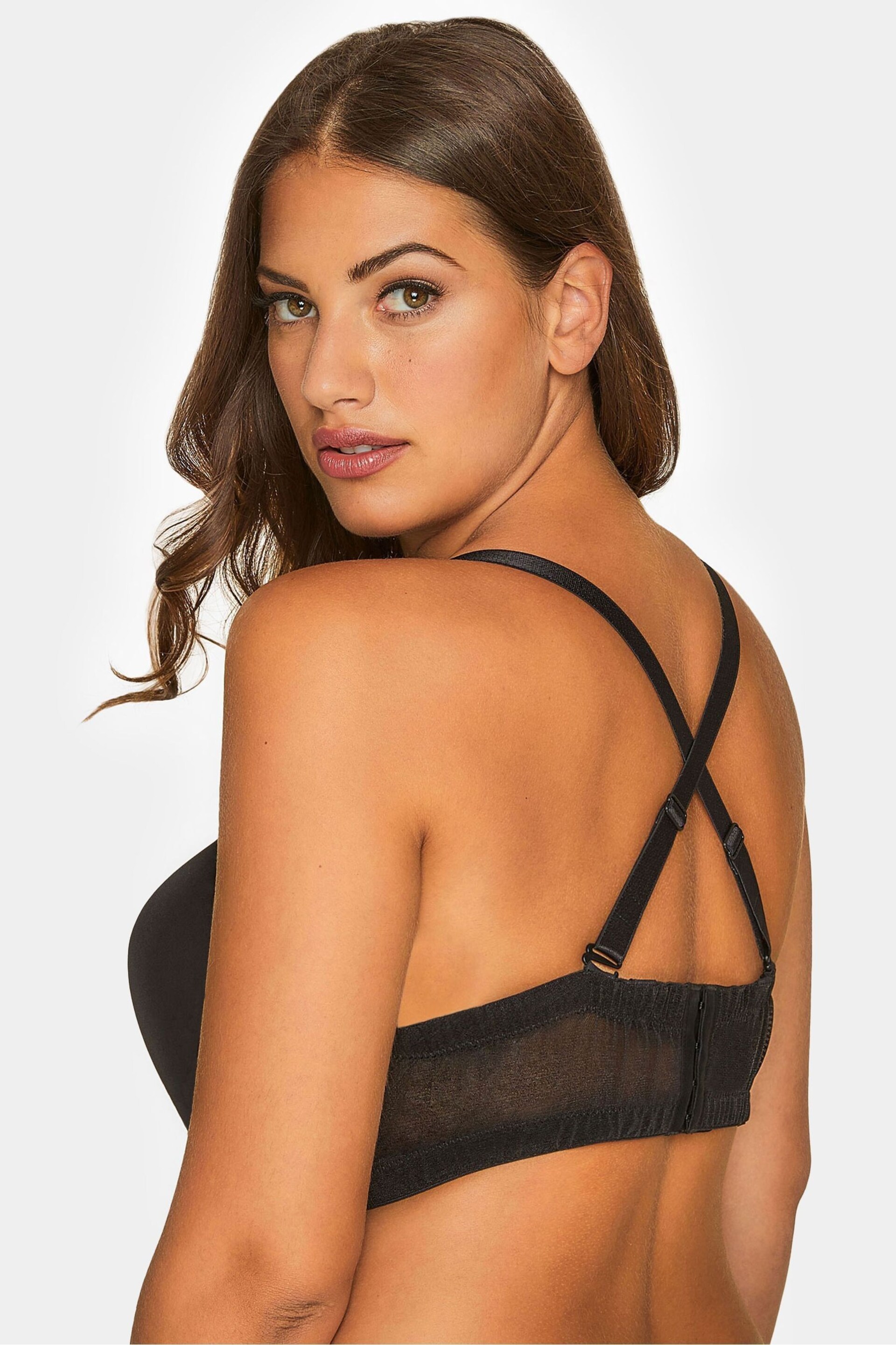 Yours Curve Black Moulded Underwired Full Cup Multiway Bra With Removeable Straps - Image 5 of 5