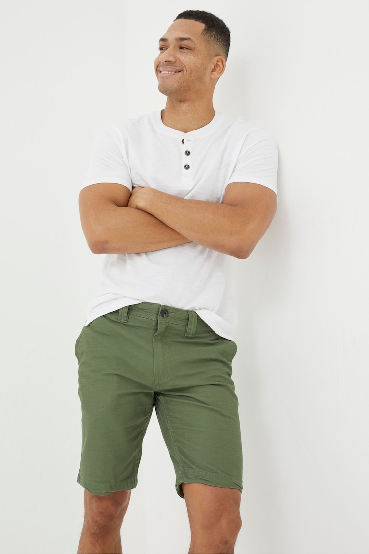 FatFace Green Stow Flat Front Shorts - Image 1 of 4