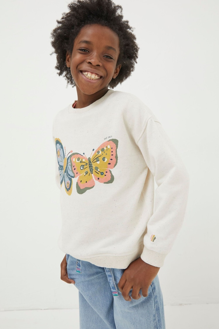 FatFace Natural Butterfly Crew Sweatshirt - Image 2 of 5