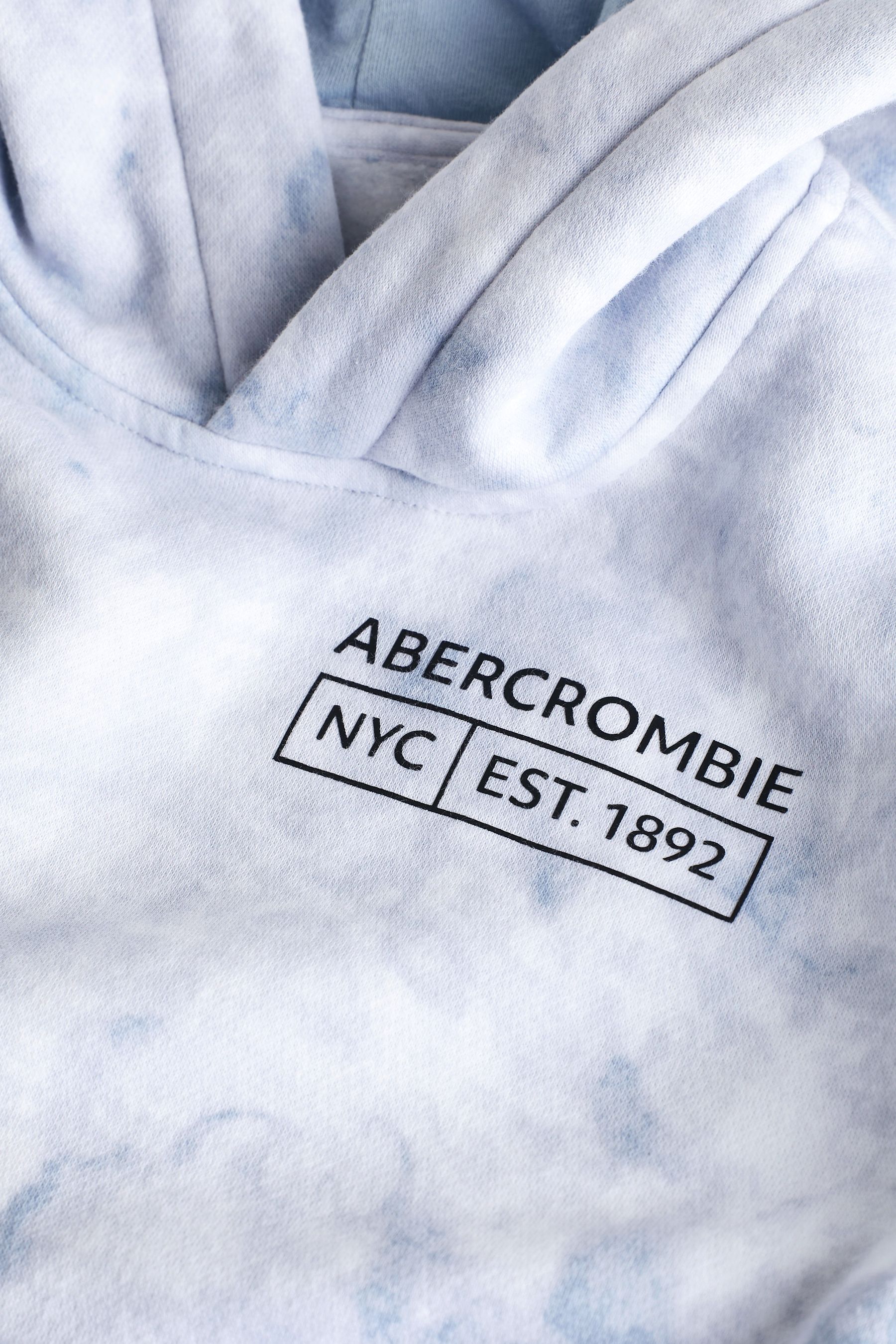 Buy Abercrombie Fitch Tie Dye Print Relaxed Fit Graphic Blue Hoodie from Next Luxembourg