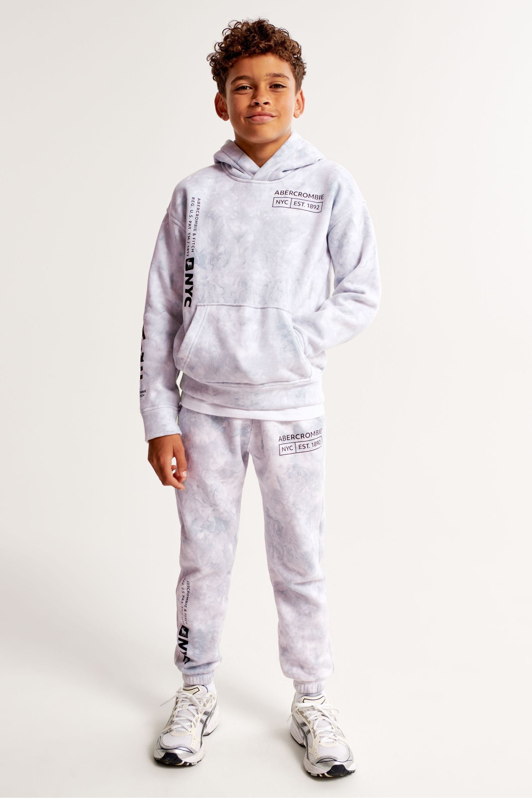 Buy Abercrombie Fitch Tie Dye Print Relaxed Fit Graphic Blue Hoodie from Next Luxembourg