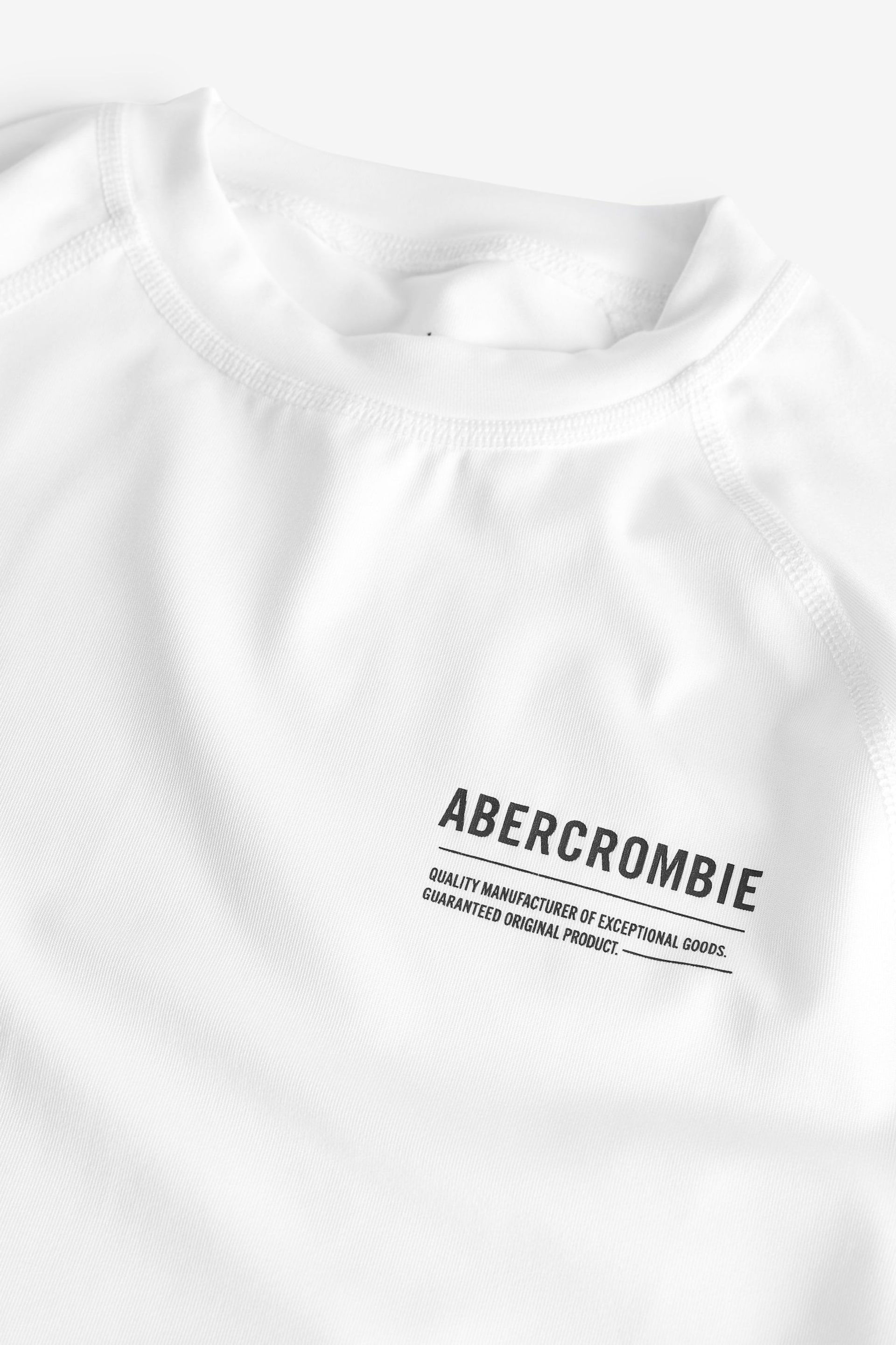 Abercrombie & Fitch Short Sleeve Logo Rash White Vest - Image 4 of 4