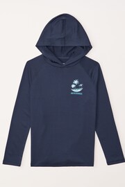 Abercrombie & Fitch Blue Hooded Long Sleeve Logo Rash Hoodies - Image 1 of 2