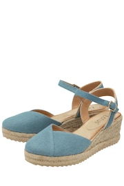 Lotus Blue Wedge Espadrille Shoes - Image 2 of 4