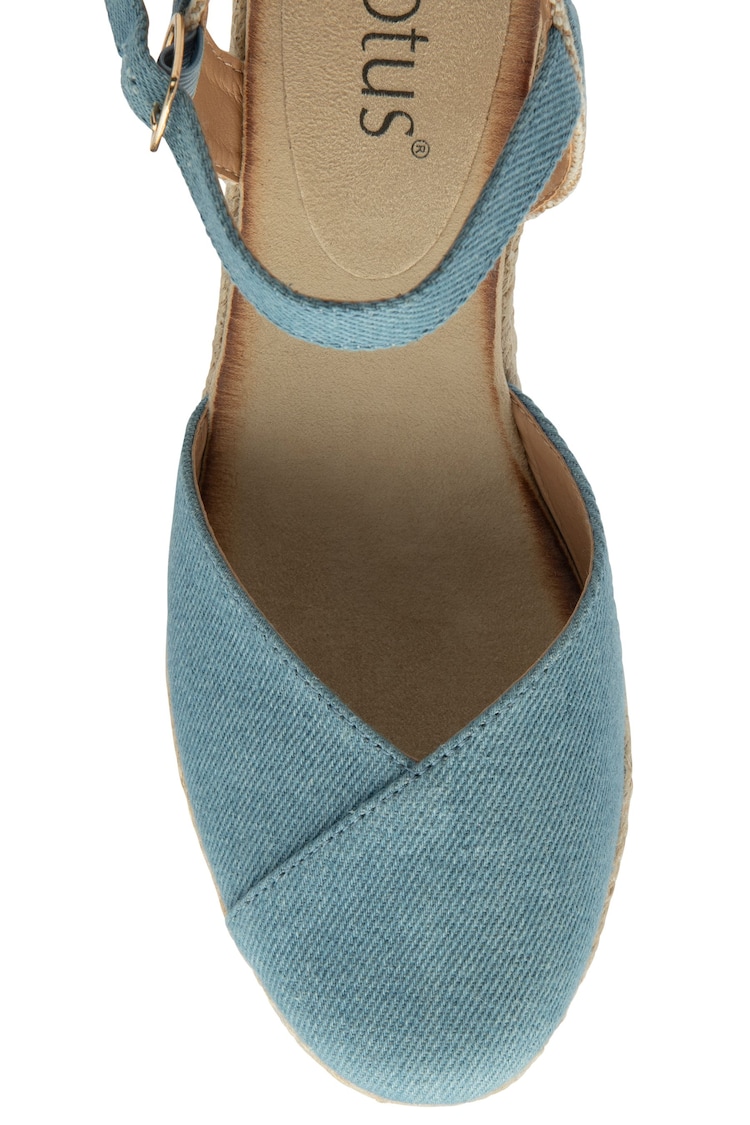 Lotus Blue Wedge Espadrille Shoes - Image 4 of 4