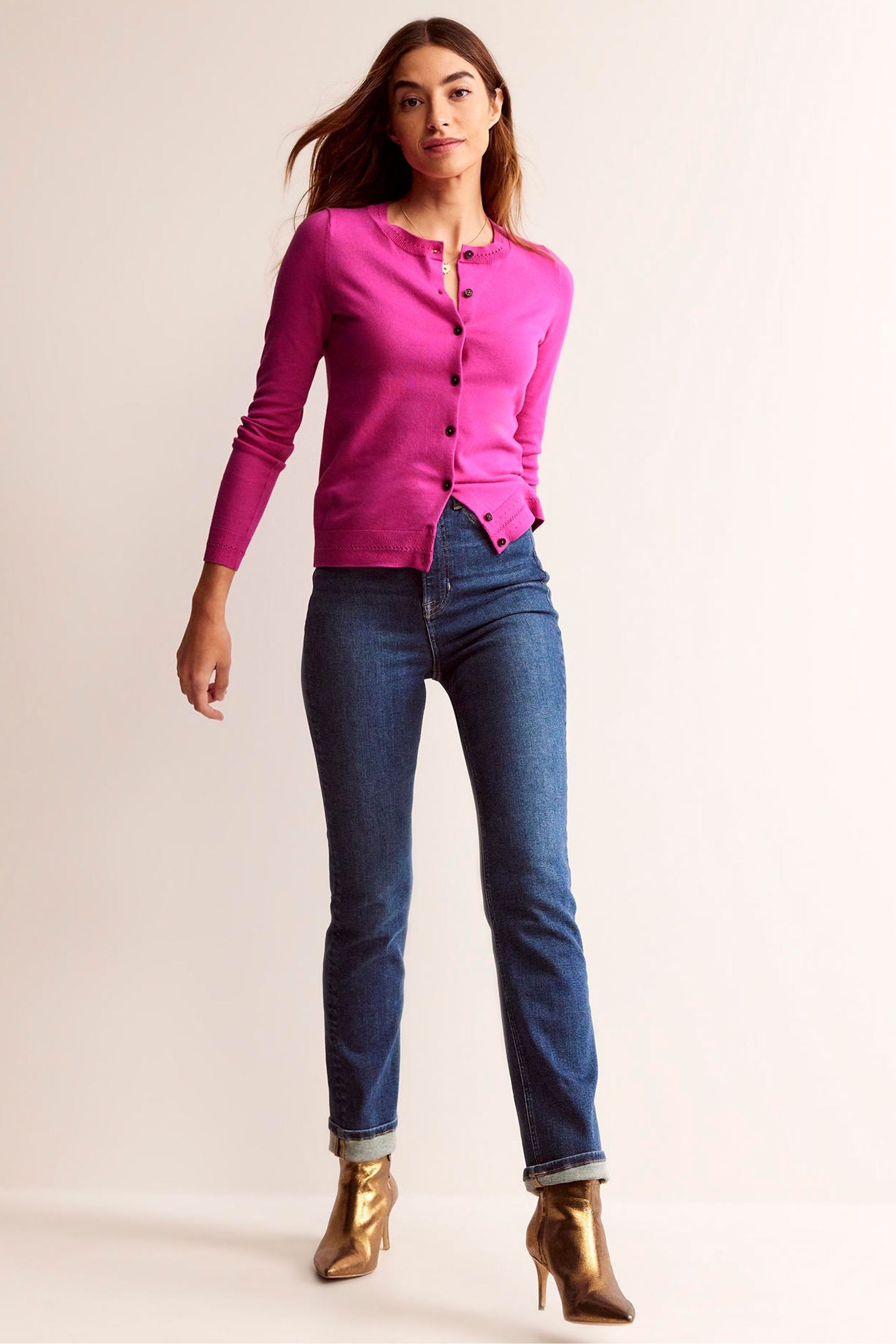 Buy Boden Dark Pink Catriona Cotton Cardigan from Next Luxembourg