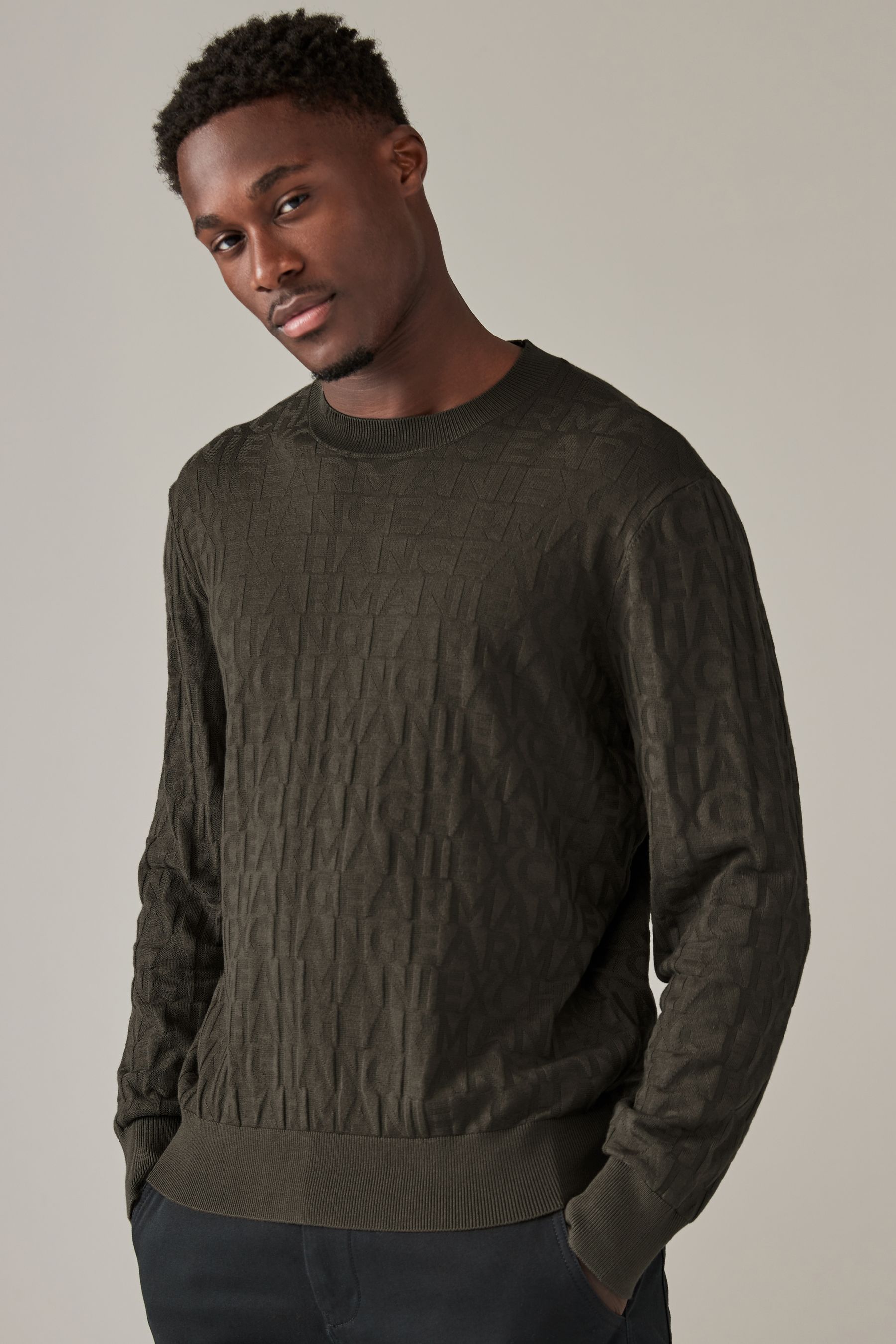 Buy Armani Exchange Logo Monogram Print Jumper from Next Luxembourg