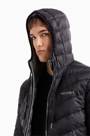Armani Exchange Hooded Puffer Black Jacket - Image 4 of 6