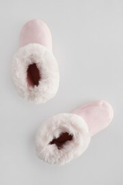 The White Company Pink Faux Fur Boot Slippers - Image 6 of 6