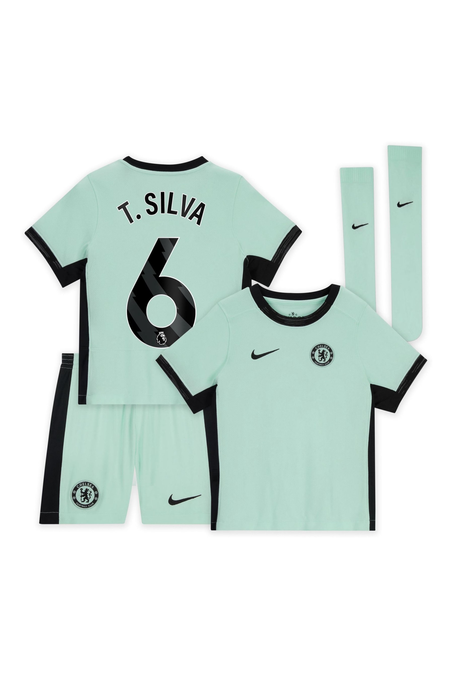 Nike Green Chelsea Third Stadium Kit Shirt 2023-24 Little Kids - Image 1 of 3