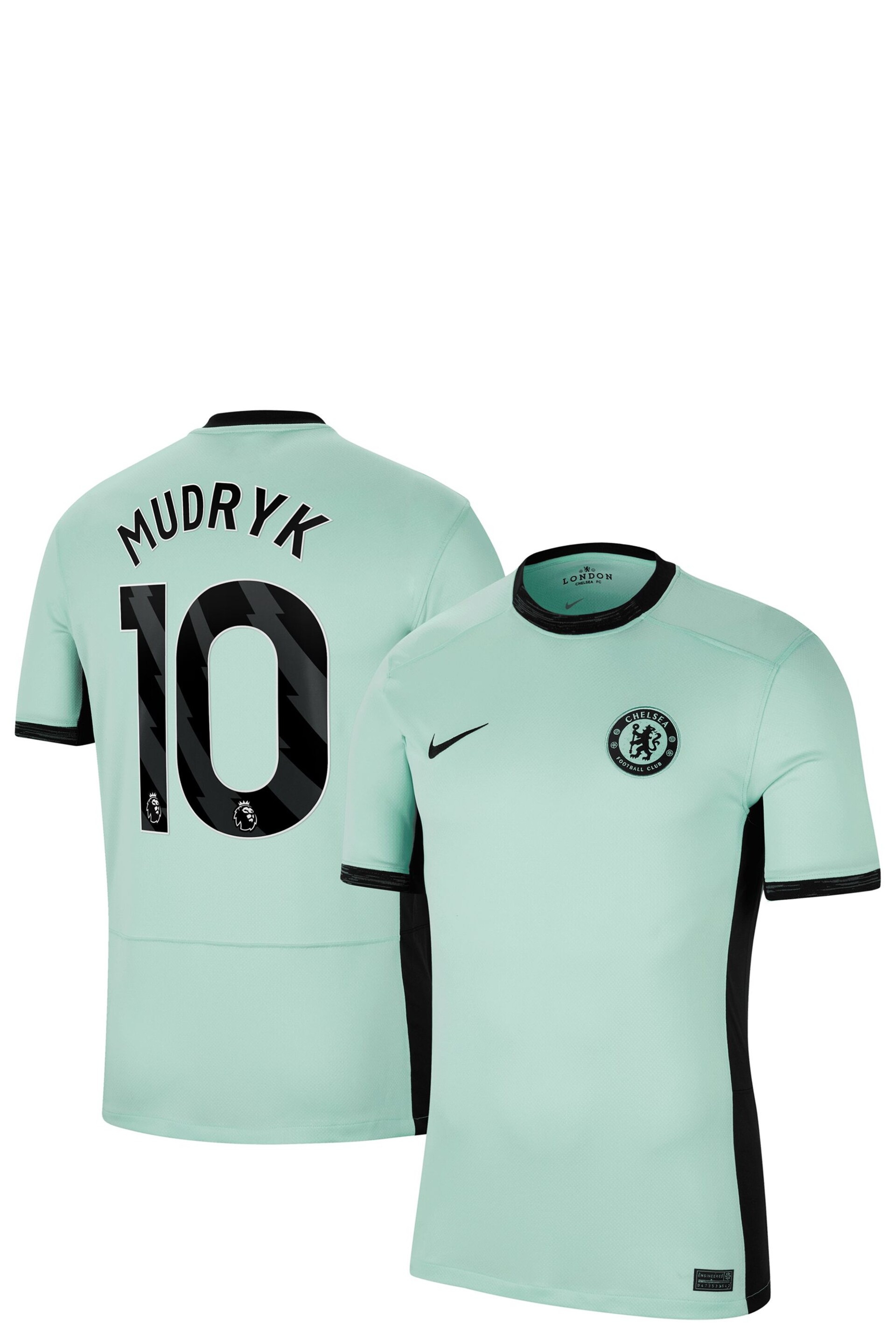 Nike Green Chelsea Third Stadium Shirt 2023-24 - Mudryk 10 - Image 1 of 3