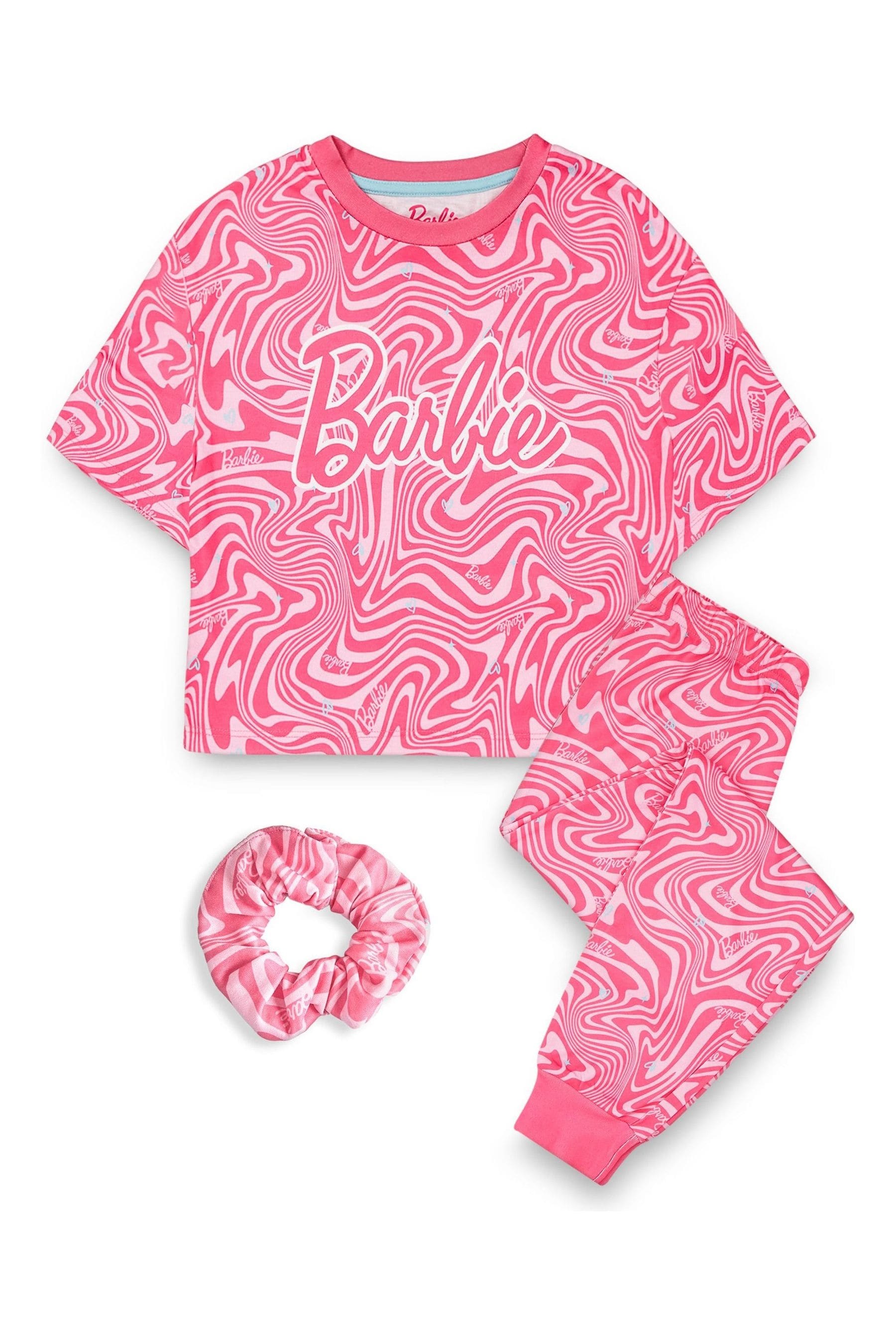 Buy Vanilla Underground Pink Girls Barbie Long Leg Pyjamas and Scrunchie from the Next UK online shop