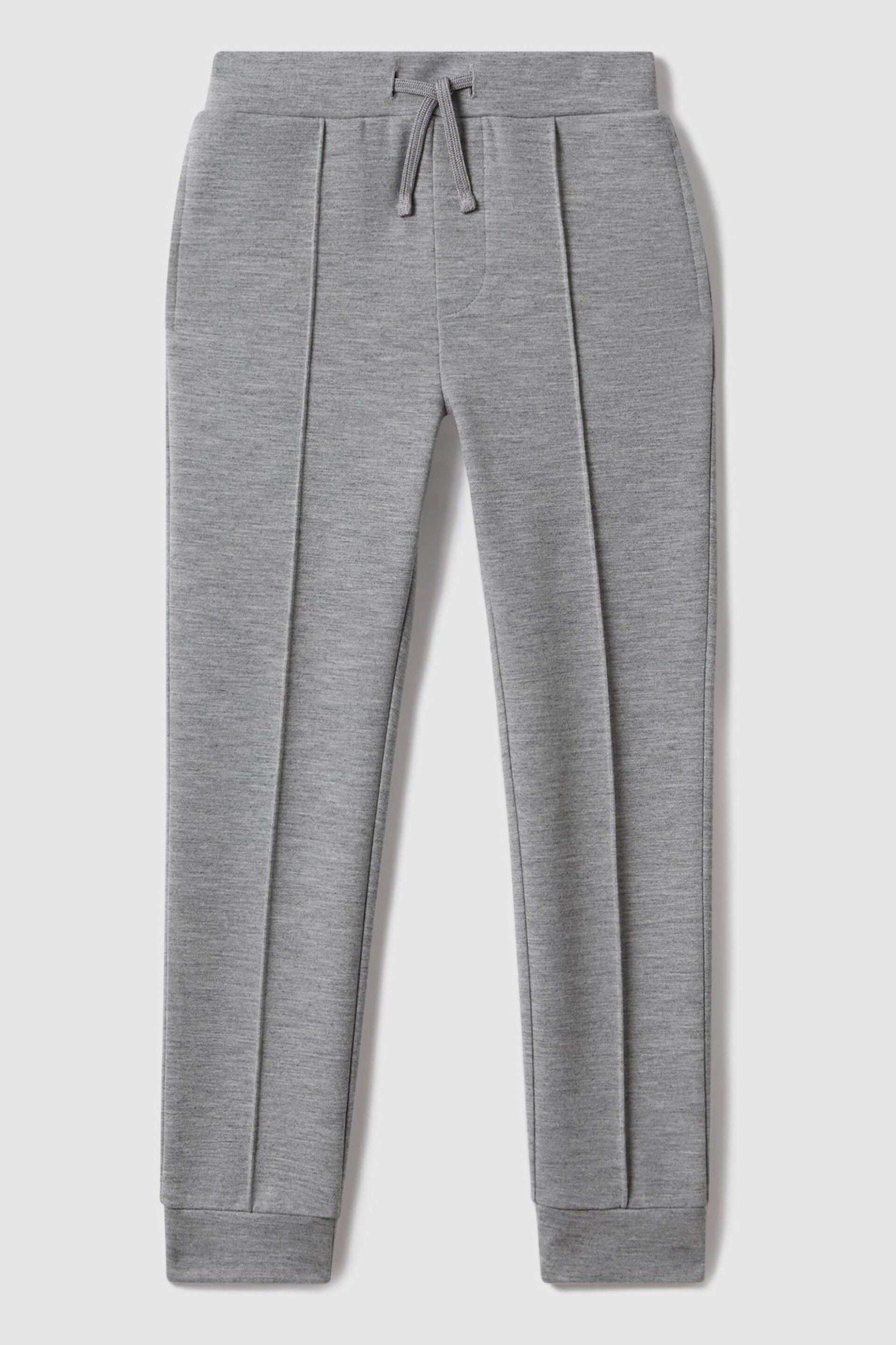 Reiss Soft Grey Premier Junior Interlock Jersey Drawstring Joggers - Image 2 of 6