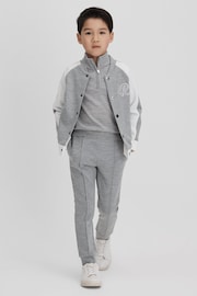 Reiss Soft Grey Premier Junior Interlock Jersey Drawstring Joggers - Image 3 of 6