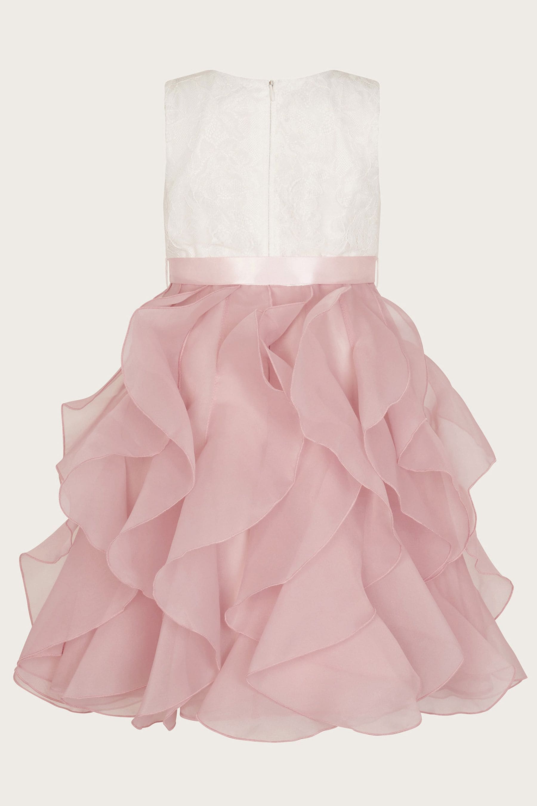 Monsoon Pink White Lace Cancan Ruffle Dress