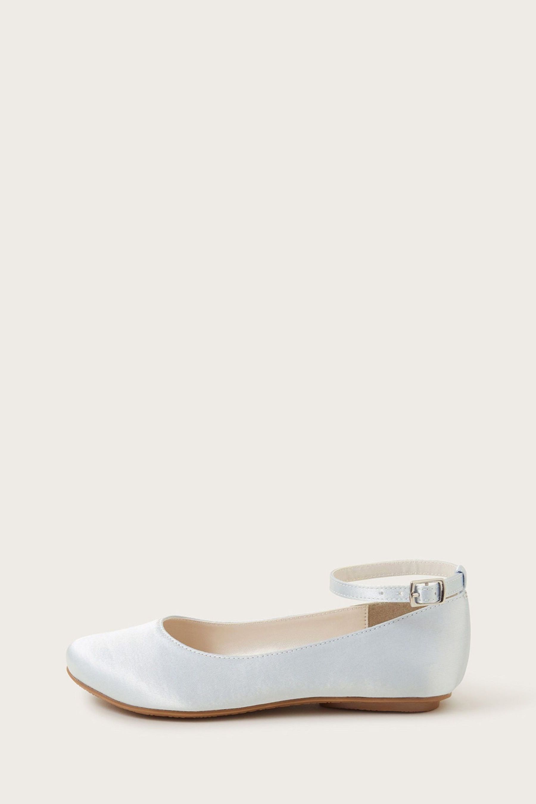 Blue satin ballet flats online