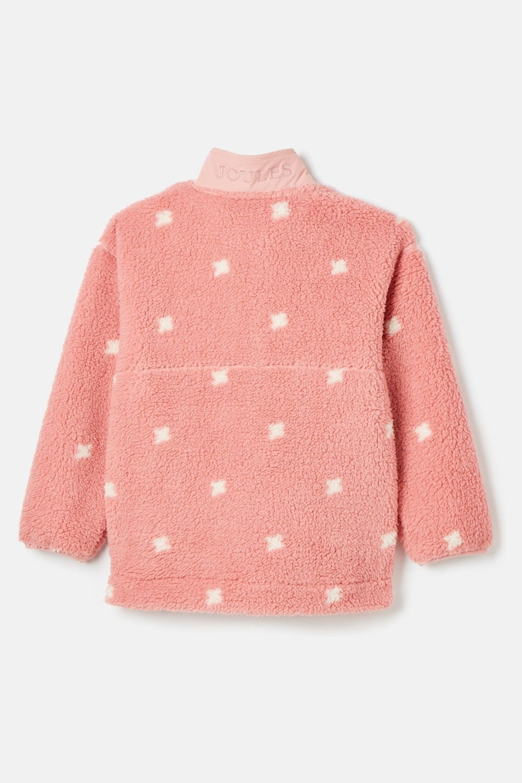 Joules Tilly Pink Spot Half Zip Borg Fleece - Image 2 of 5