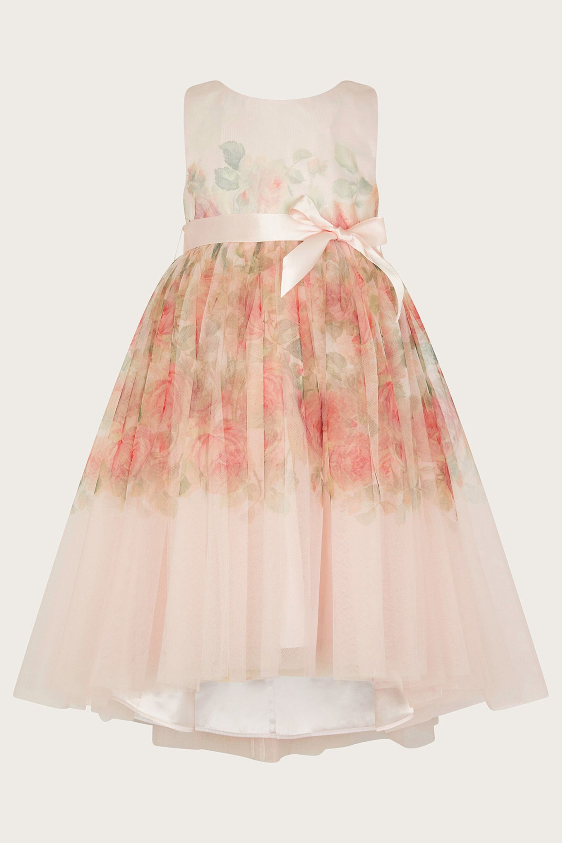 Monsoon Pink Rosie Ribbons Dress - Image 2 of 4