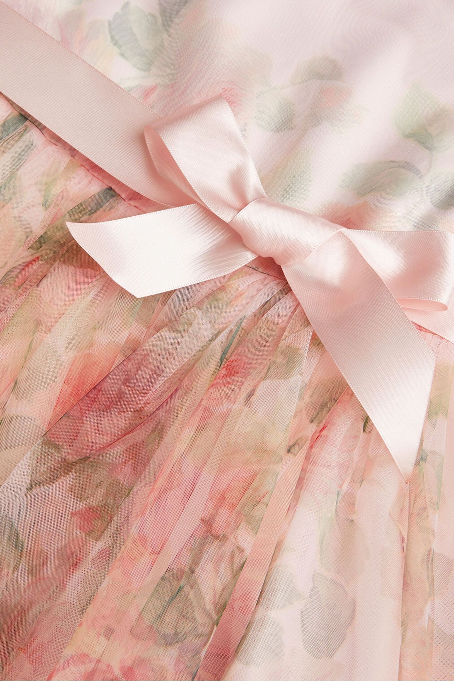 Monsoon Pink Rosie Ribbons Dress - Image 4 of 4