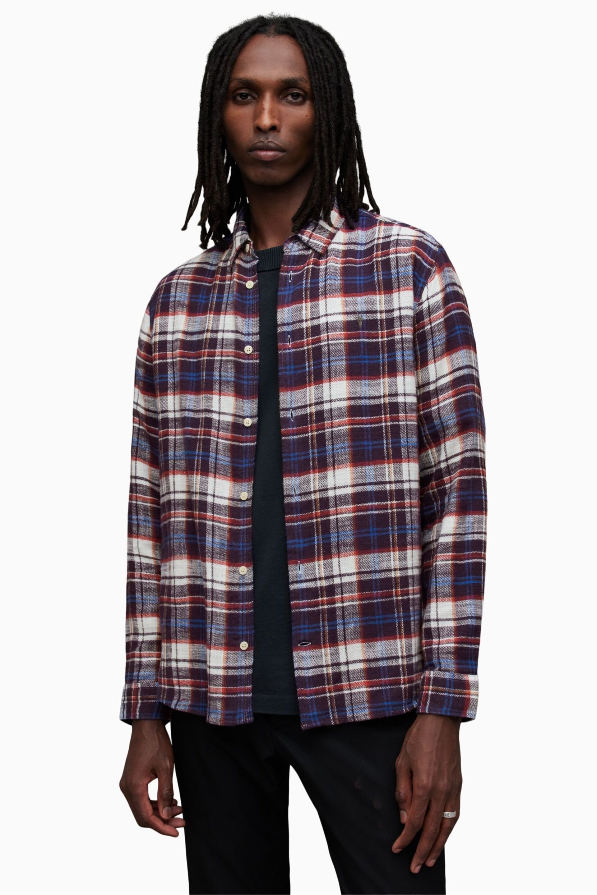 AllSaints Purple Lakeshore Shirt - Image 1 of 7