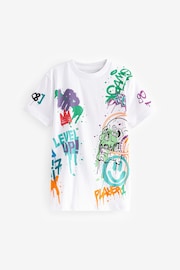 White Graffiti Short Sleeve Graphic 100% Cotton T-Shirt (3-16yrs) - Image 1 of 3