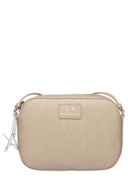 Armani Exchange Beige Logo Print Camera Bag - Image 1 of 3