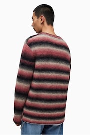 AllSaints Pink Aurora Striped Jumper - Image 7 of 8