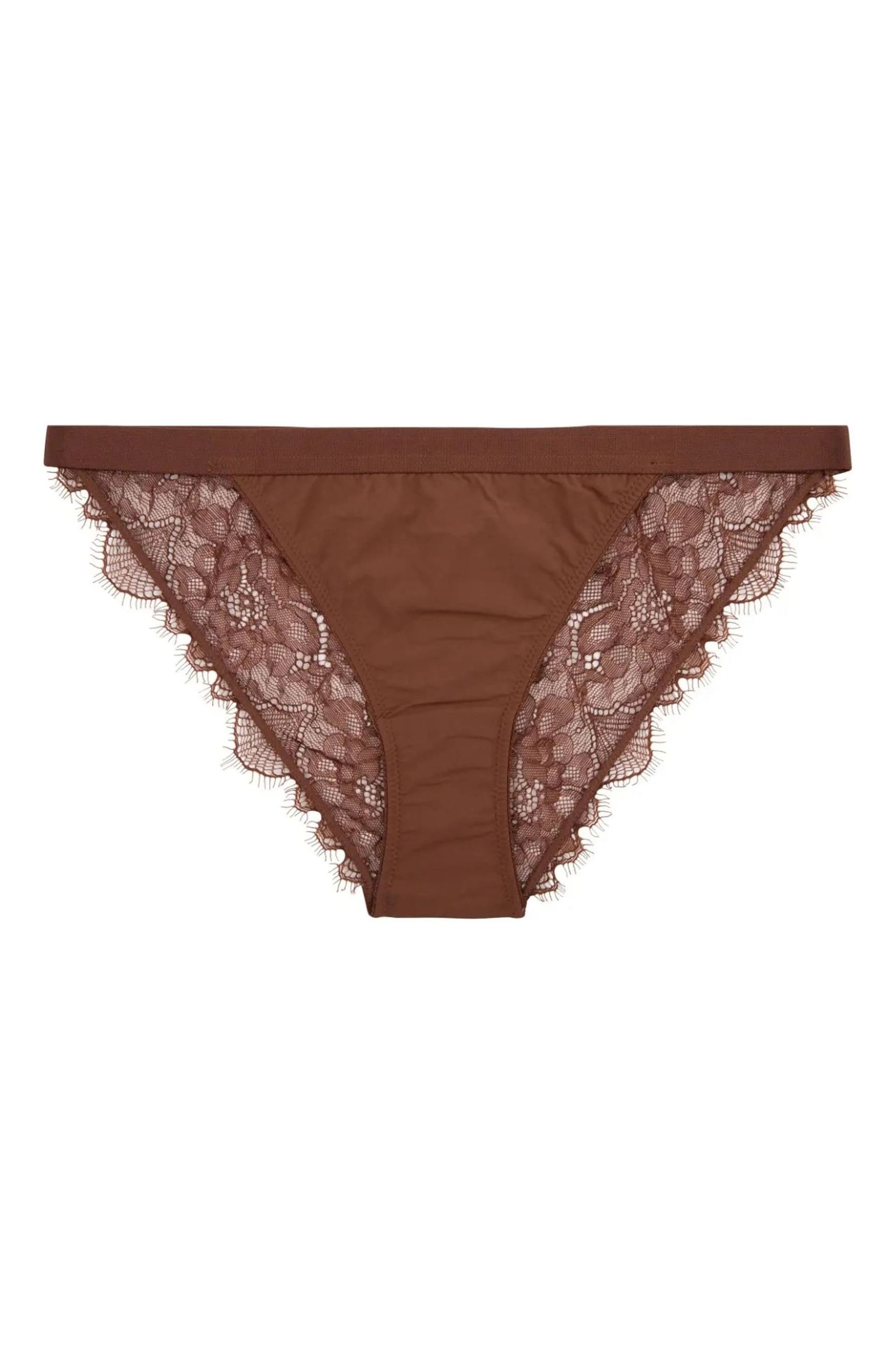 Love Stories Dark Brown Wild Rose Lace Briefs - Image 1 of 1