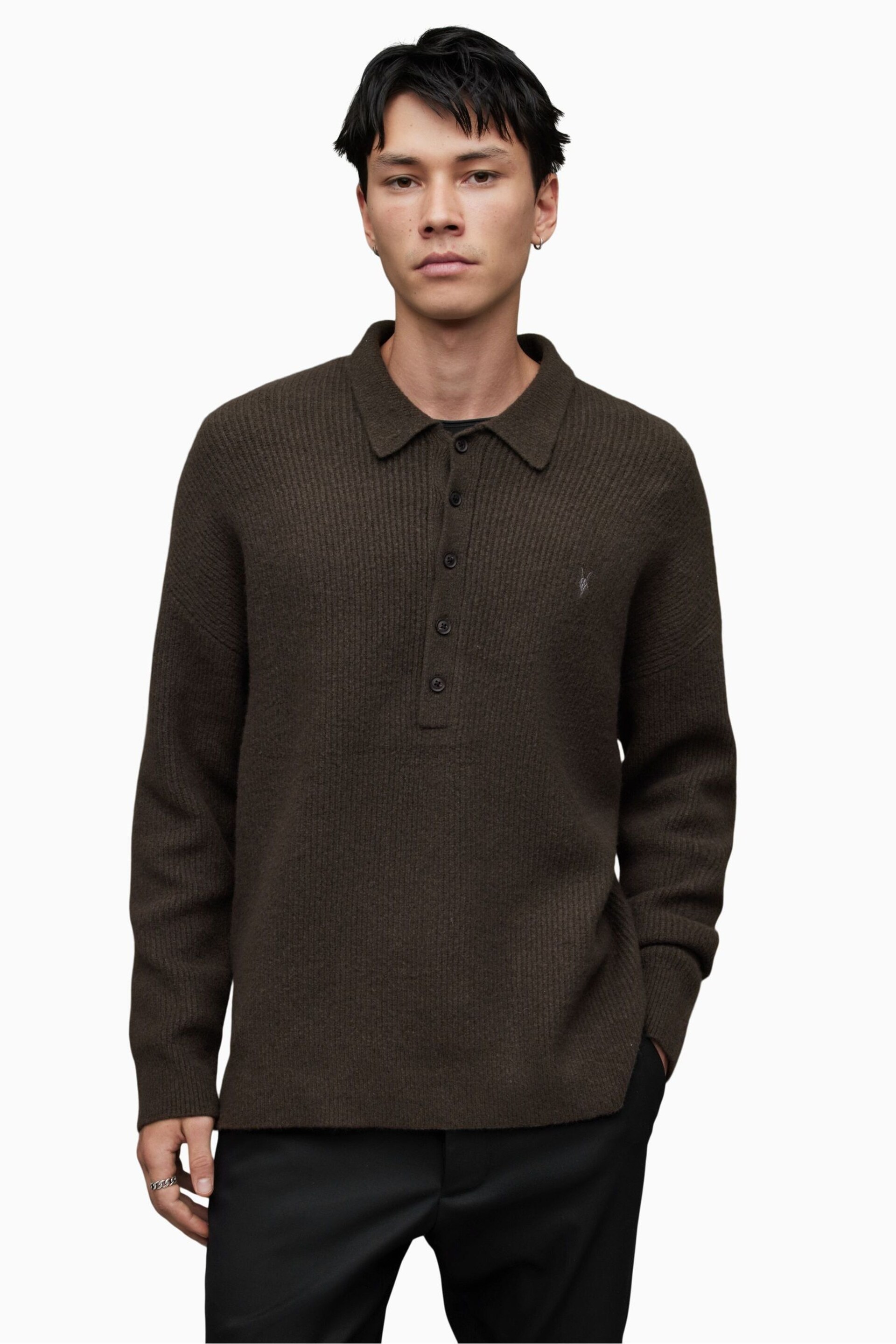 AllSaints Green Shapley Long Sleeve Sweatshirt - Image 1 of 7