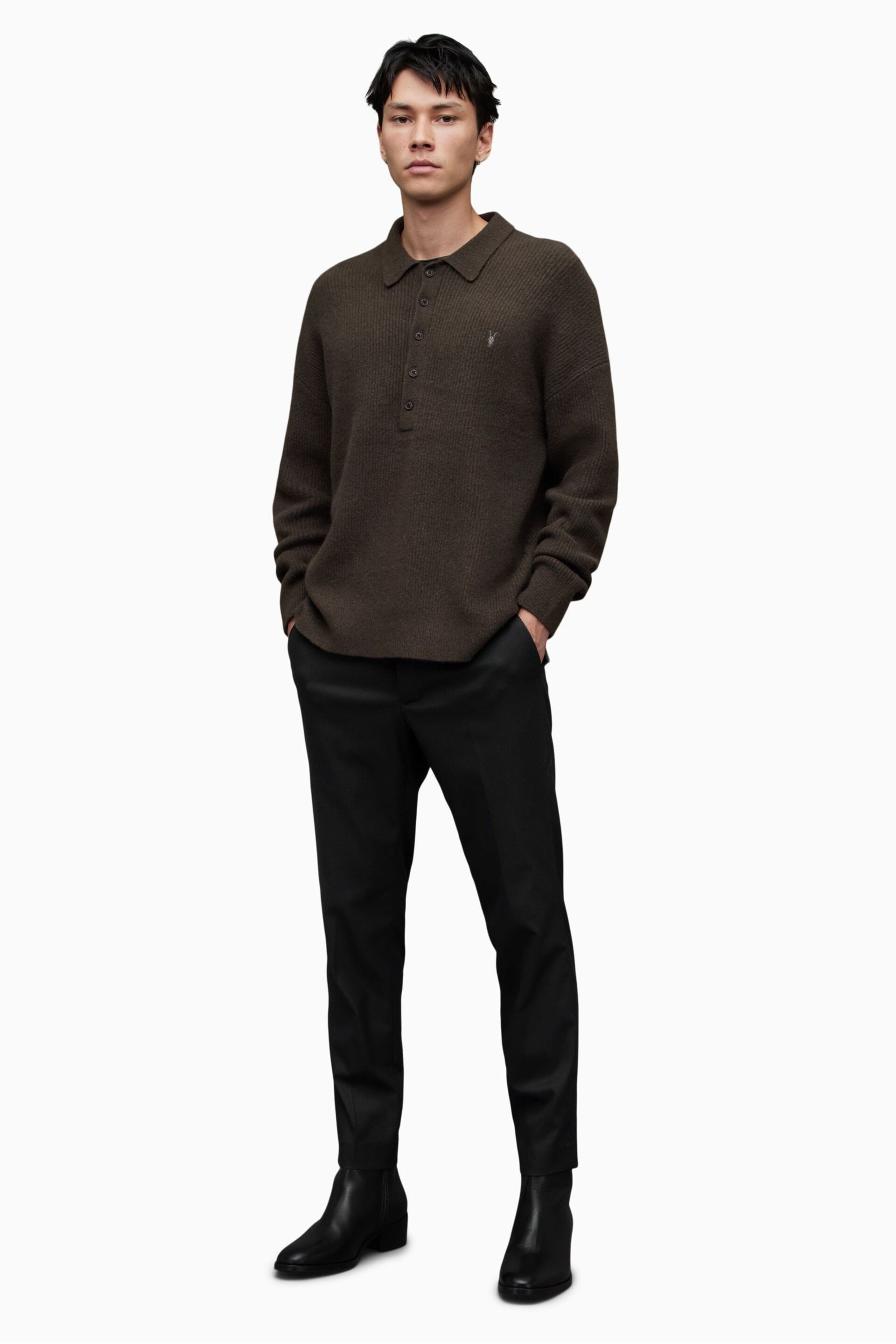 AllSaints Green Shapley Long Sleeve Sweatshirt - Image 5 of 7