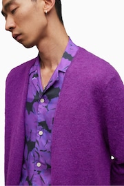 AllSaints Purple Kennedy Cardigan - Image 7 of 8