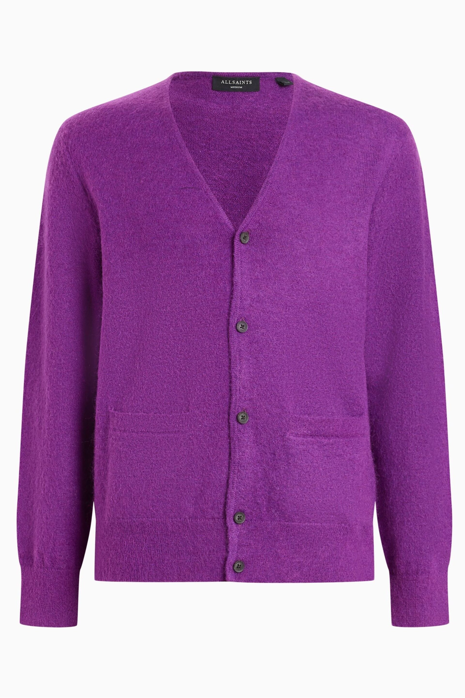 AllSaints Purple Kennedy Cardigan - Image 8 of 8