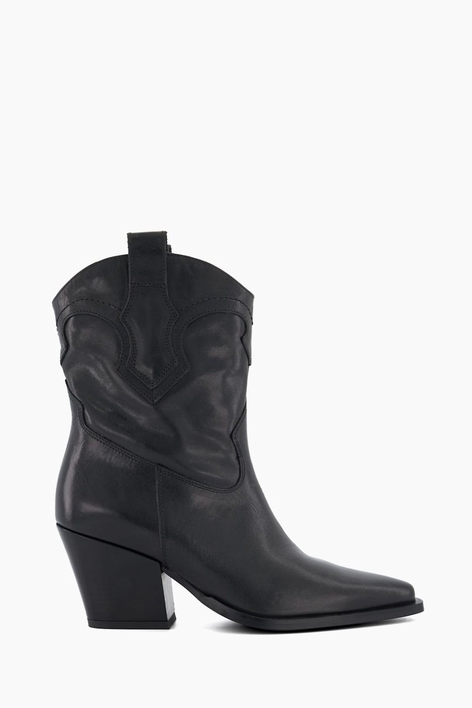 Dune London Black Ponty True Western Boots - Image 1 of 5