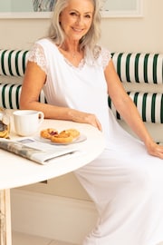 Nora Rose White Jersey Long Nightdress - Image 3 of 4