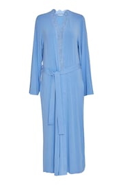 Nora Rose Blue Jersey Long Dressing Gown - Image 4 of 4