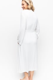 Nora Rose White Jersey Long Dressing Gown - Image 2 of 4