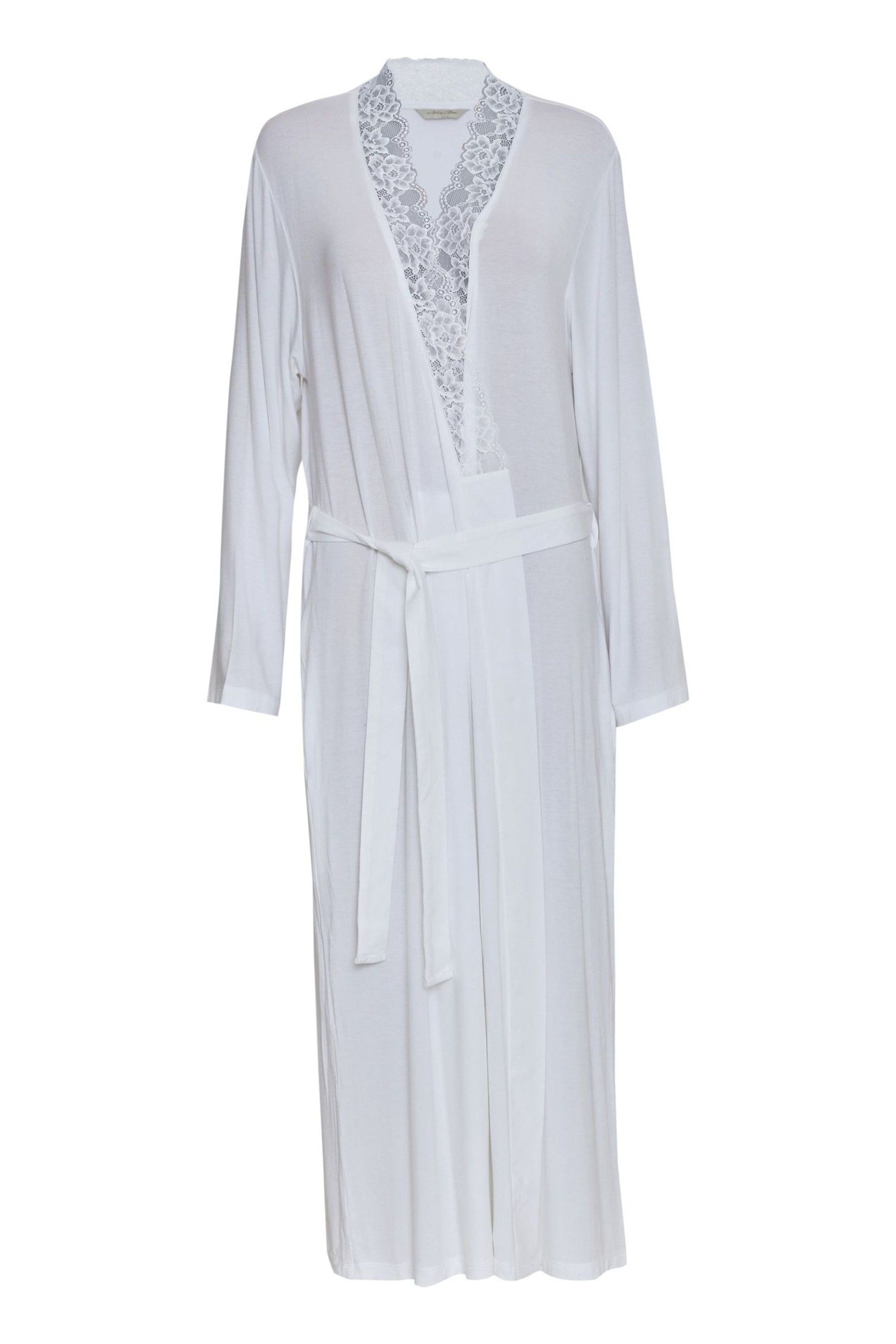 White jersey dressing gown top