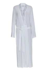 Nora Rose White Jersey Long Dressing Gown - Image 4 of 4