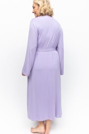 Nora Rose Purple Jersey Long Dressing Gown - Image 2 of 4