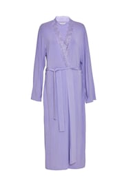 Nora Rose Purple Jersey Long Dressing Gown - Image 4 of 4